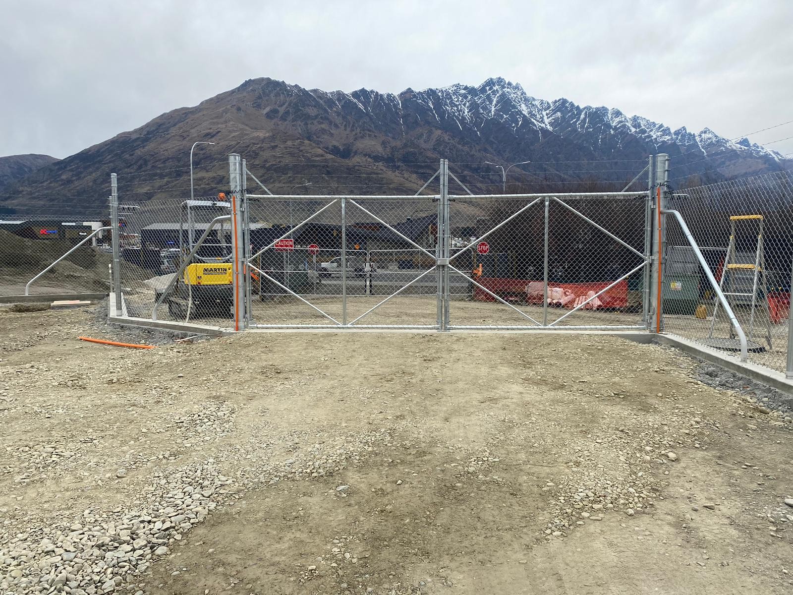 Industrial chain link fencing installation